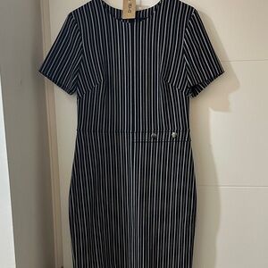 Banana Republic Black and White Striped Dress